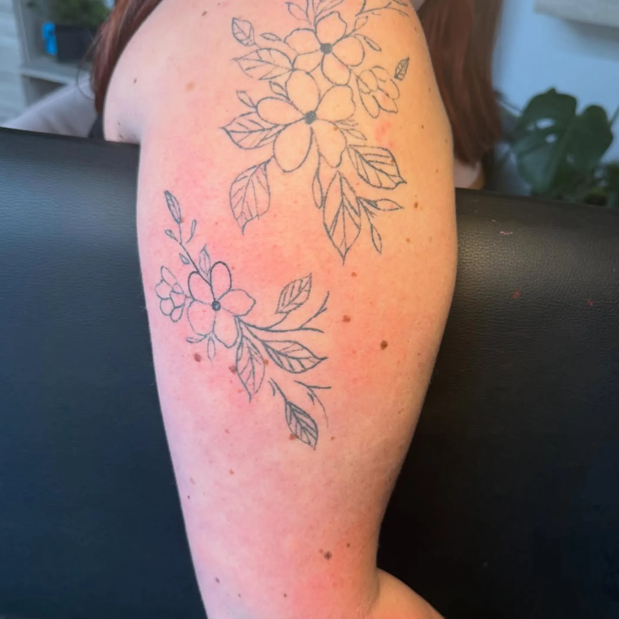 close-up of fresh tattoo on skin
