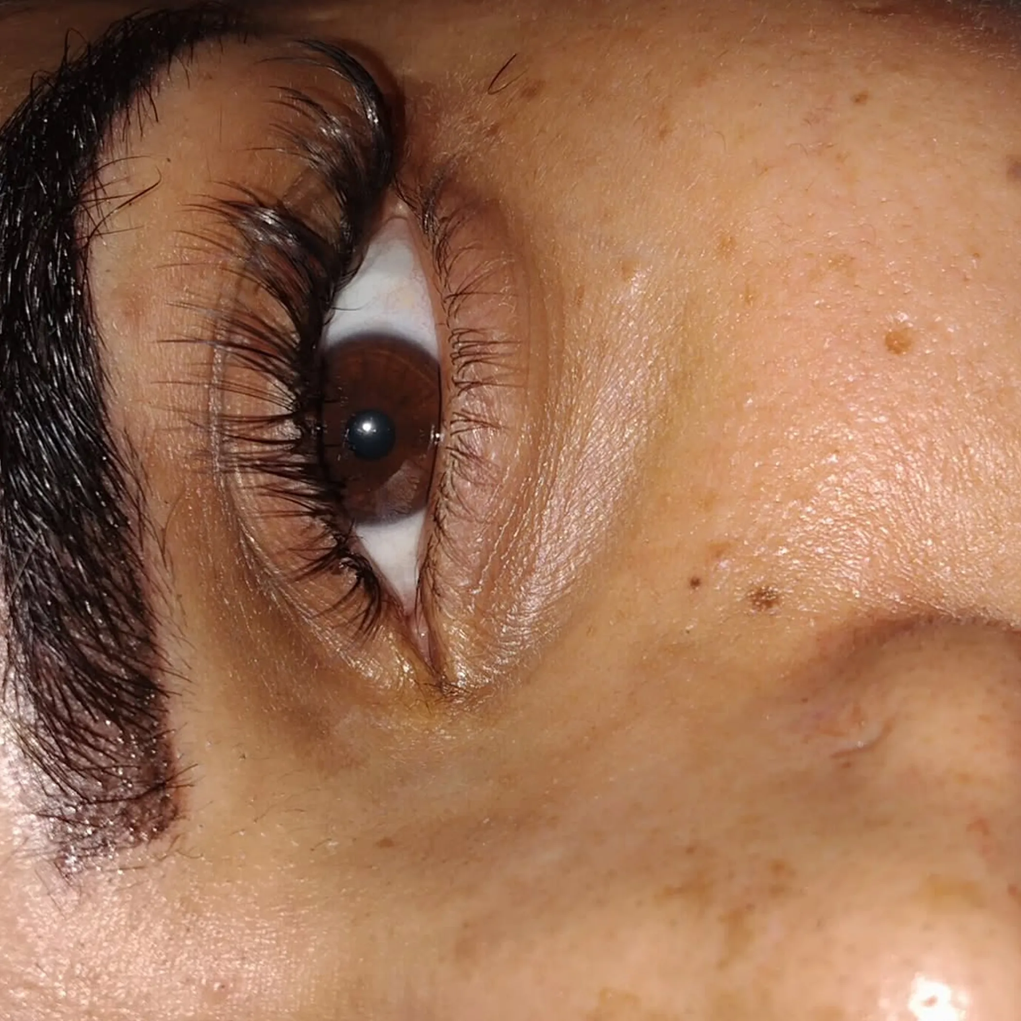 close-up of permanent eyebrow tattoo