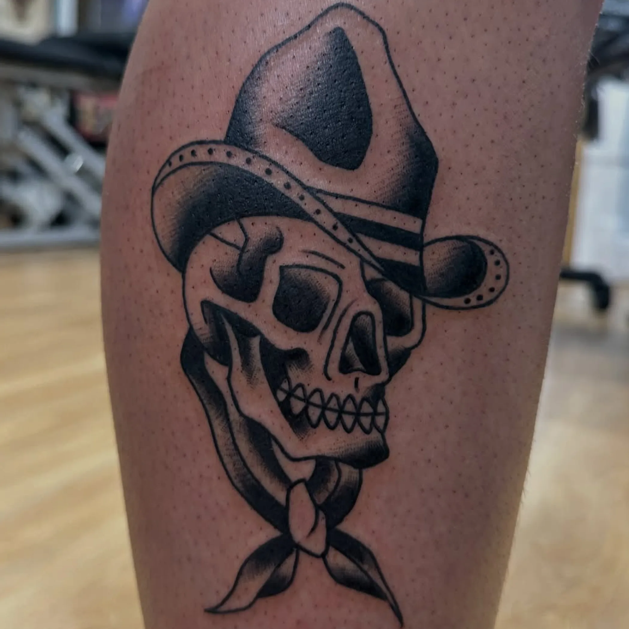 close-up of colorful tattoo design