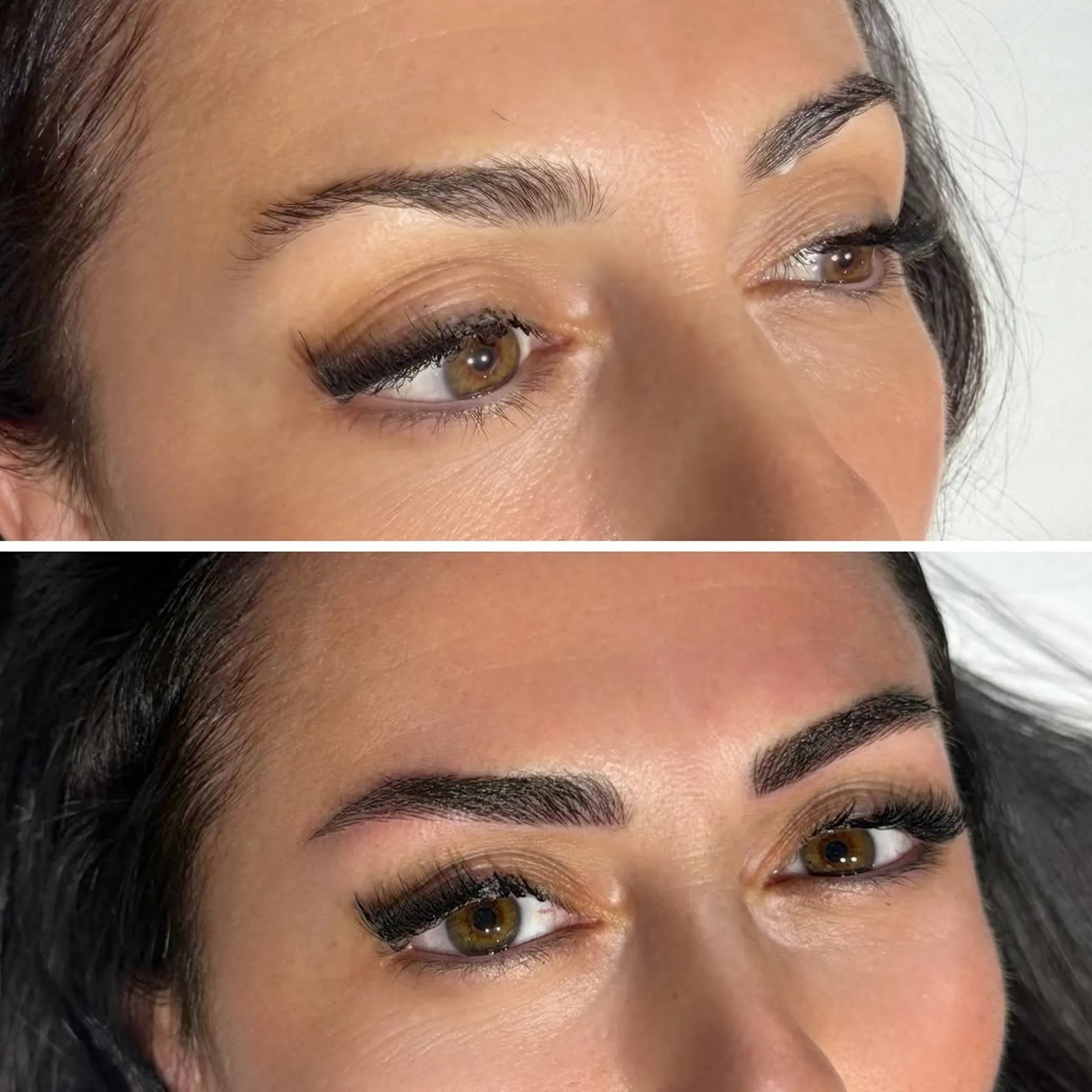 close-up of eyebrow tattoo styles